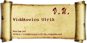 Vidákovics Ulrik névjegykártya