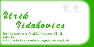 ulrik vidakovics business card